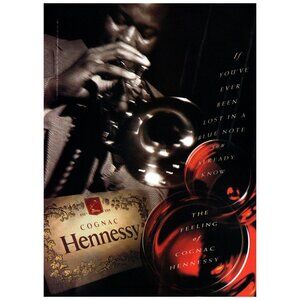1994 Hennessy Cognac Jazz Trumpet Player Vintage Print Ad 90s Bar Room Wall Art